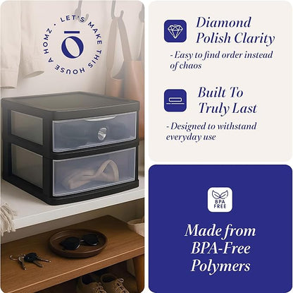HOMZ 2-Pack 2-Drawer Storage Cart, 14.25" Wide Medium, and Classroom - Image 4