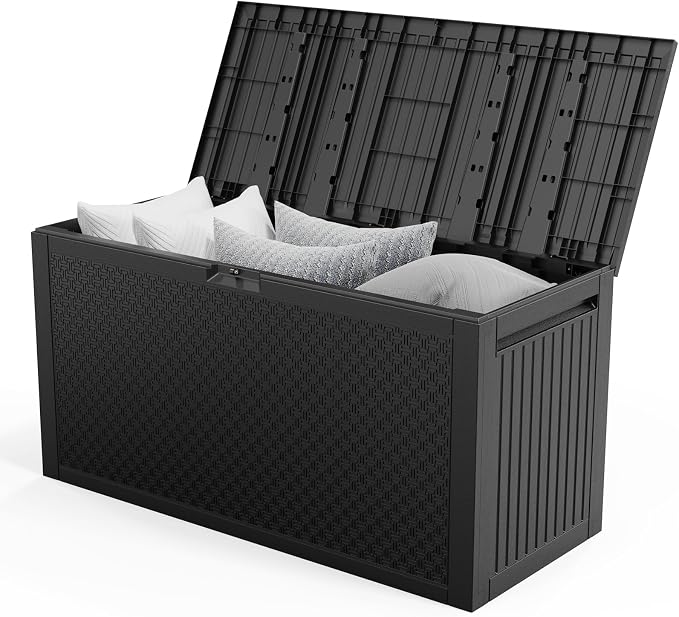 Vasitelan 90 Gallon Outdoor Storage Deck Box, Backyard Lockable Outside by Vasitelan
