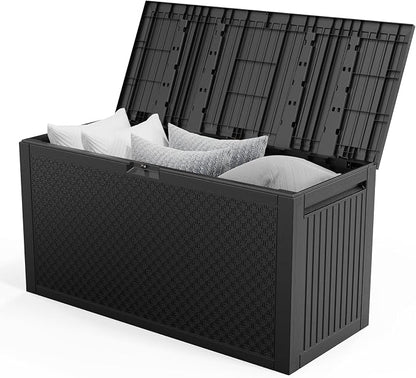 Vasitelan 90 Gallon Outdoor Storage Deck Box, Backyard Lockable Outside by Vasitelan