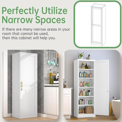 Ckzbx Metal Locker Tall Narrow Storage Cabinet, Gym Home Office, Entryway and - Image 5