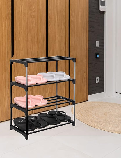 LNYZQUS Upgrade 4-Tier Small Shoe Rack, Metal Stackable Kids Shoe Shelf Storage - Image 2