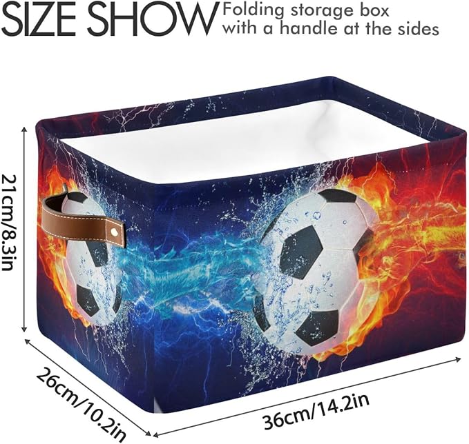 ZAZYXTJ Soccer Storage Basket for Shelves Open Storage Bin 2Pack | Foldable - Image 3