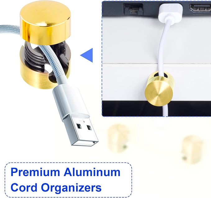 4 Sets Charger Holders for Cords, Adhesive Metal Cord Clips, Cable Management - Image 5