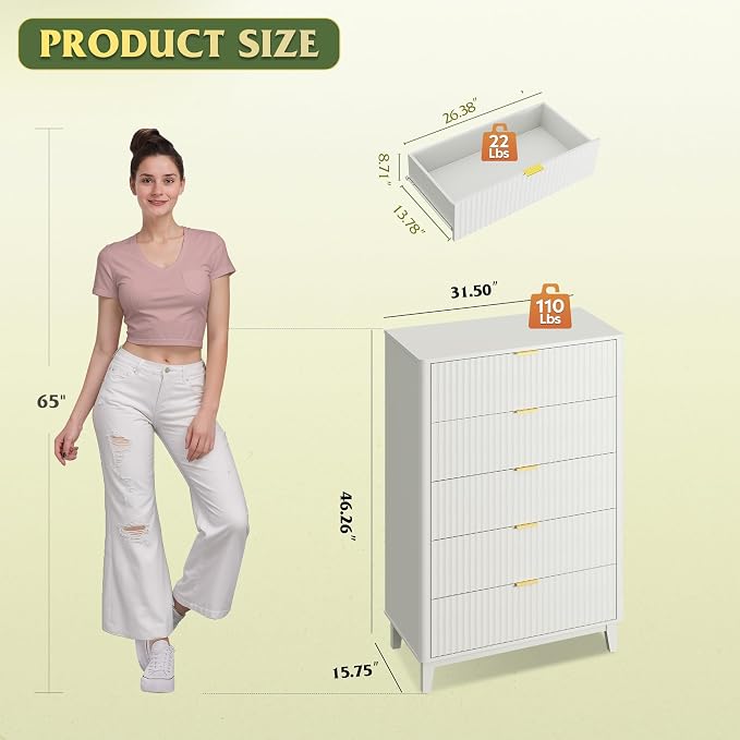 WLIVE Fluted Dresser for Bedroom - Image 3