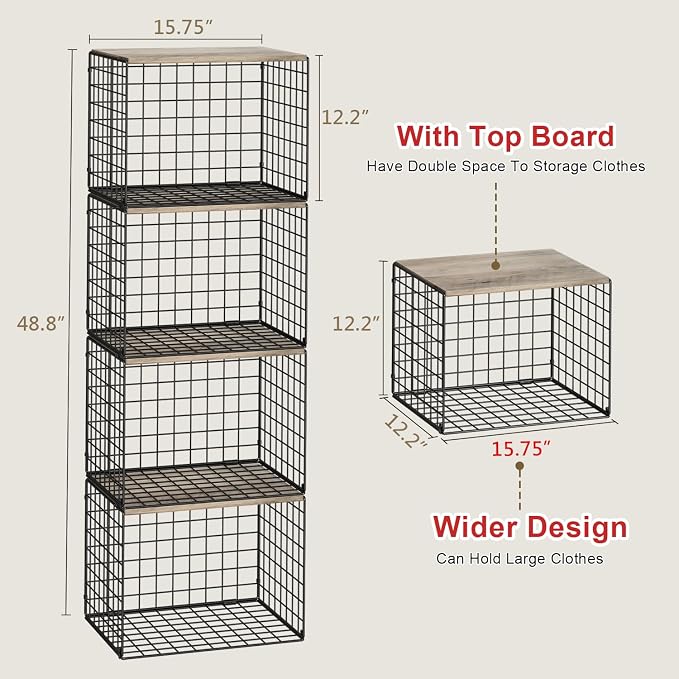 4PCS Wider Closet Organizers and Storage, Stackable Closet Shelf Organizer - Image 9