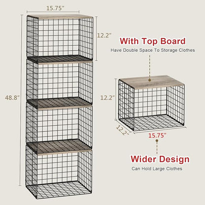 4PCS Wider Closet Organizers and Storage, Stackable Closet Shelf Organizer - Image 9