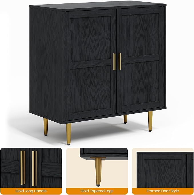 RoyalCraft 2-Door Storage Cabinet, Modern Wood Credenza - Image 7
