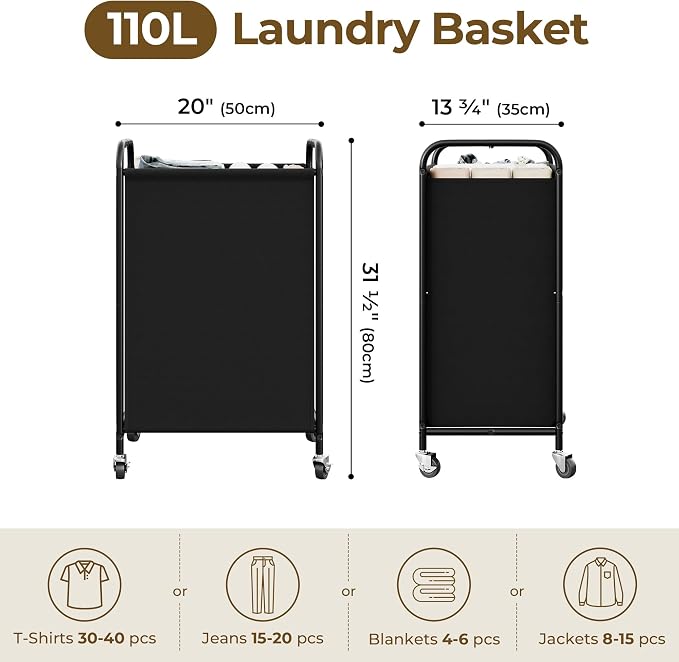 GRANNY SAYS 110L Laundry Hamper, Large Laundry Basket - Image 2