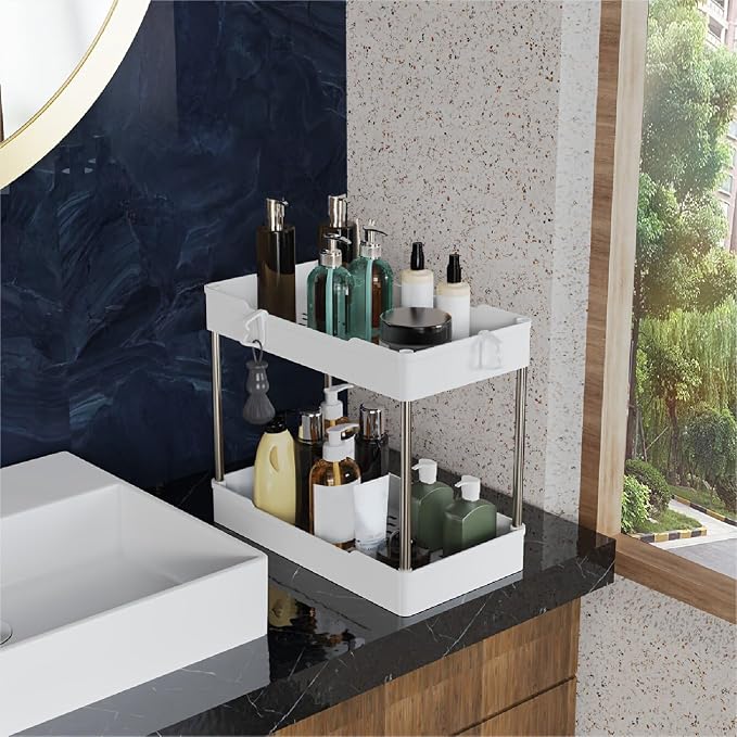 3 Pack Under Sink Organizer Bathroom and Storage Cabinet | 2 Tier - Image 5