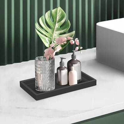 Silicone Bathroom Tray, Shatterproof Small Black Bathroom Tray, High-Grade - Image 6