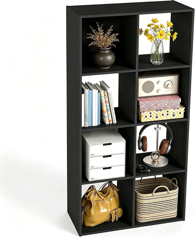 HealSmart 8 Cube Storage Organizer, 4-Tier Stackable Open Bookcase by HealSmart