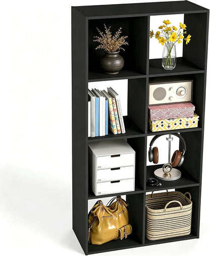 HealSmart 8 Cube Storage Organizer, 4-Tier Stackable Open Bookcase by HealSmart