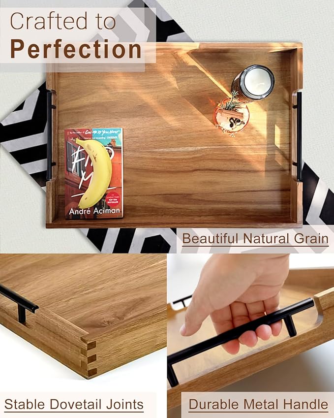 22 Inches Acacia Wood Serving Tray - Image 5
