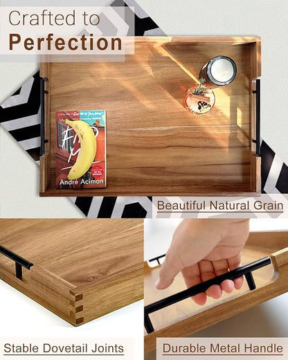 22 Inches Acacia Wood Serving Tray - Image 5
