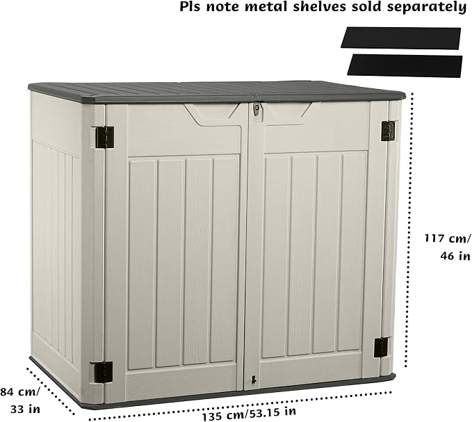 EHHLY Horizontal Resin Storage Shed, 47 Cuft Garden Tool Sheds & Outdoor Storage - Image 2
