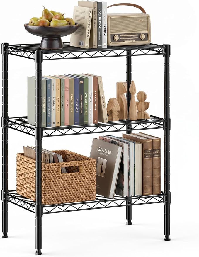 NEWBULIG 3-Tier Wire Storage Shelves, 200 lbs Heavy Duty Steel Rack, tool-free by NEWBULIG