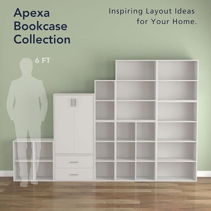 Homes: Inside + Out Apexa 4-Cube Storage Organizer Shelves, Stackable Wood - Image 9