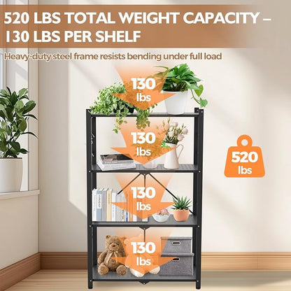 EAGLE PEAK 4-Tier Foldable Greenhouse Shelf, Heavy Duty Metal Storage Rack - Image 8