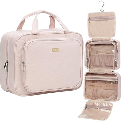 NISHEL Travel Toiletry Bag for Women, Makeup Essentials Organizer, Hanging Case by NISHEL