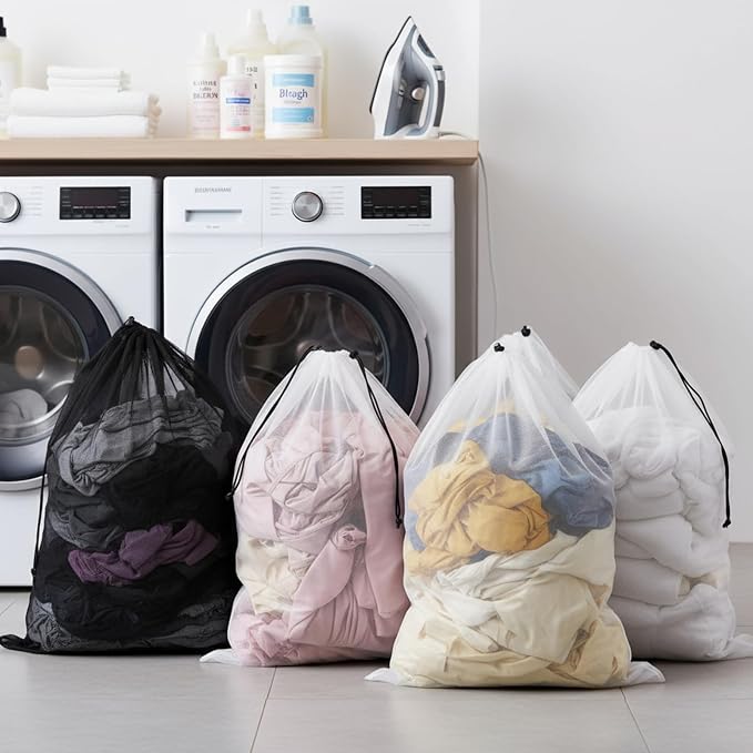 12-Pack Large Mesh Laundry Bags - Image 6
