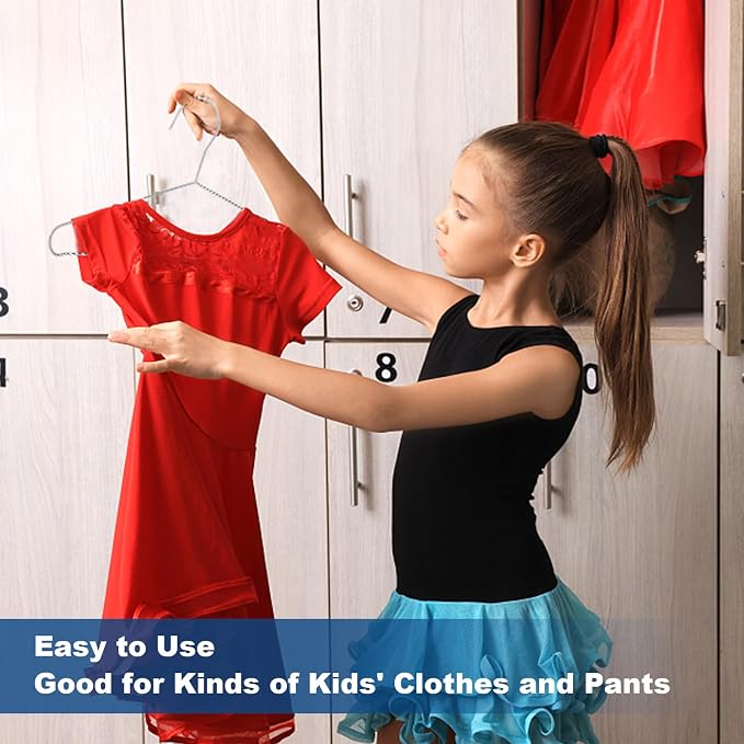20 Pack Silver Stainless Steel Kids Hangers, Space-Saving Non-Slip, Toddler & - Image 7