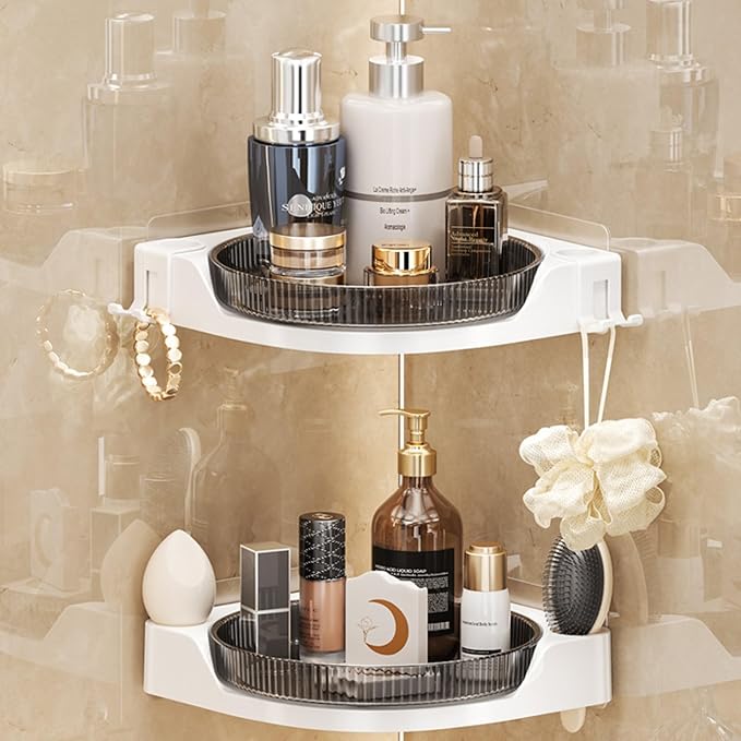 360 Rotating Makeup Organizer Spinning Bathroom Organizer 1 Pack Corner Storage - Image 2