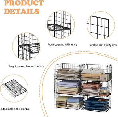 Yociyoga 6-Tier Stackable Closet Organizers and Storage Shelves, Closet Shelf - Image 5
