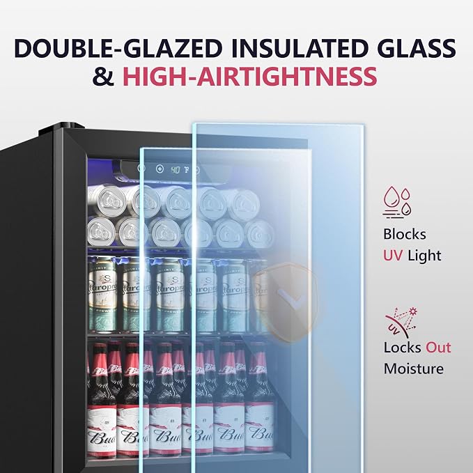 Beverage Refrigerator Cooler, 16 Bottle 68 Can Mini Fridge - Image 5