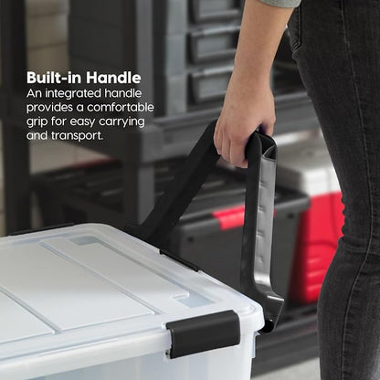 IRIS USA 106 Quart WEATHERPRO Wheeled Plastic Storage Bin Tote Organizing - Image 8