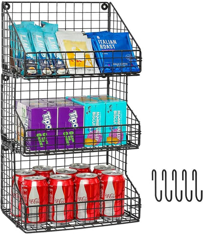 X-cosrack 3-Tier Stackable Detachable Snack Organizer, Countertop Display/Wall by X-cosrack