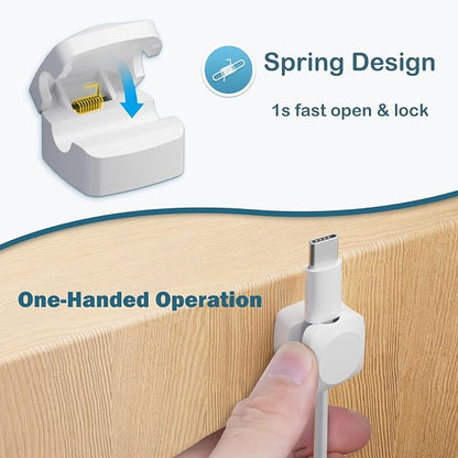 8 Pack Cord Organizer Holder, Rotatable Cable Clips, Spring Cord Holder - Image 5