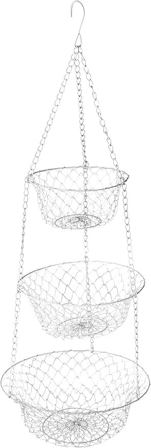 Fox Run White 3-Tier Kitchen Hanging Fruit Baskets, 32 Inches by foxrunbrands