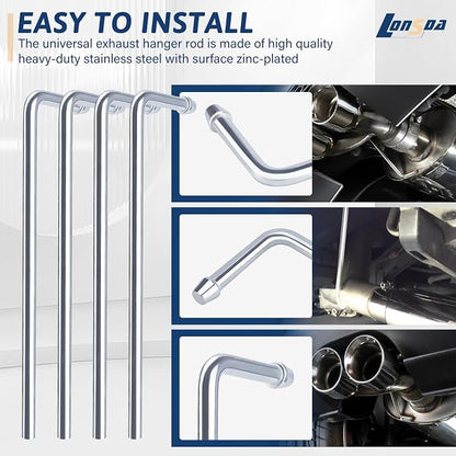 Universal Stainless Steel Exhaust Hanger Rod Weld on-9.5"Long 90 Degree Bent - Image 7
