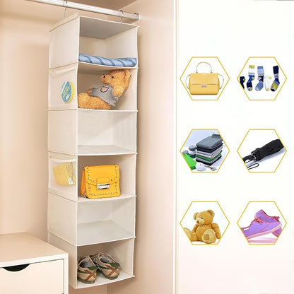 BrilliantJo 6 Shelves Hanging Closet Organizer, 2 Pack Hanging Storage - Image 4
