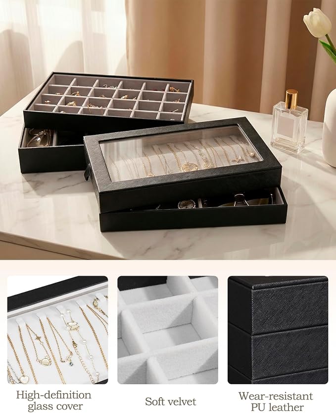 4-Layer Stackable Jewelry Organizer Trays - Image 5
