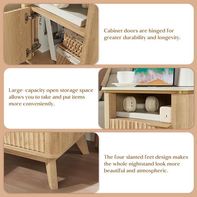 QUW Fluted Nightstands Set of 2 - Image 7