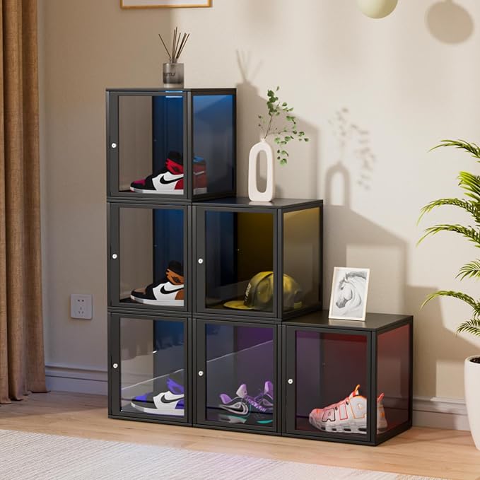 NAIZEA Display Case w/Lock, 17.7"x15.7"x15.7" LED Dustproof Show Case - Image 7