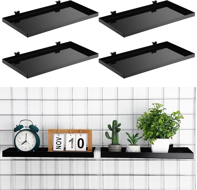 Coume 4 Pcs Gridwall Shelf Grid Panel Display Shelf Metal Wire Wall Rack by Surlontye