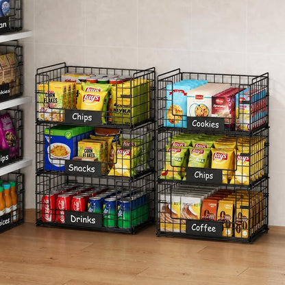 3 Pack XXL Stackable Wire Baskets - Image 7