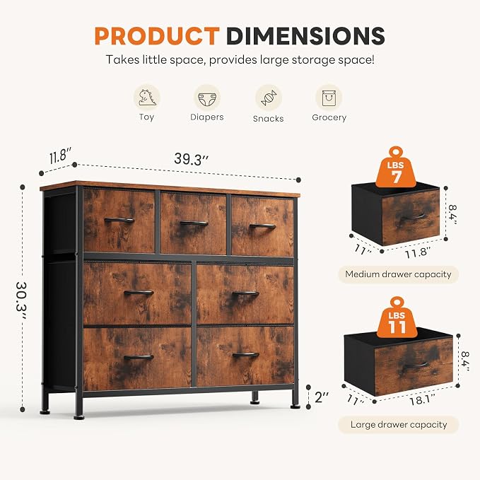 Sweetcrispy 7 Drawer Dresser - Image 3