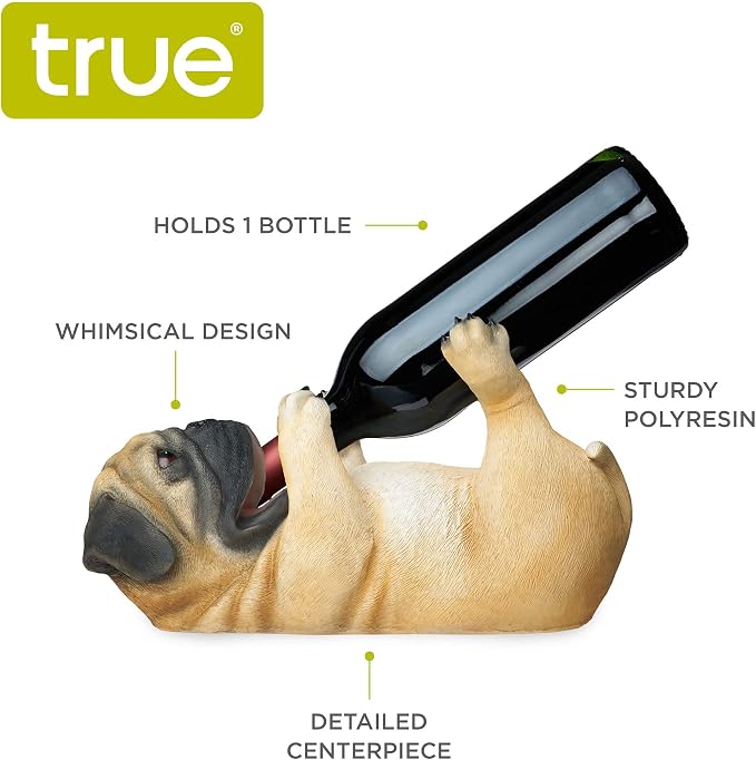 True Pug Polyresin Wine Bottle Holder - Image 2