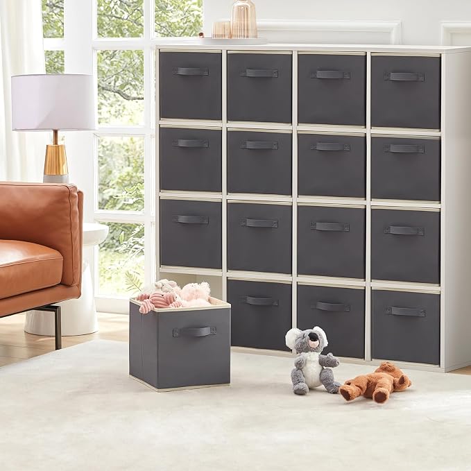 Lifewit Storage Cubes, 11 Inch Organizer Bins, 18L Gray, 16 Packs | Foldable - Image 7