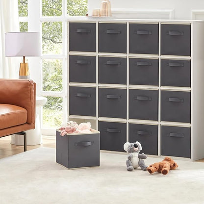 Lifewit Storage Cubes, 11 Inch Organizer Bins, 18L Gray, 16 Packs | Foldable - Image 7