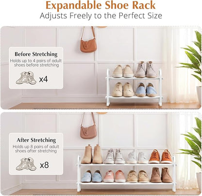 INSMART 2-Tier Expandable Shoe Rack:Stackable and Adjustable Shoes Organizer - Image 2