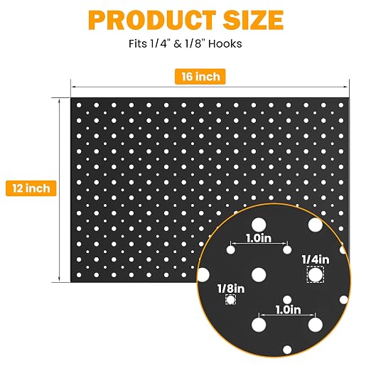 Pegboard Smith Metal Pegboard Panels, Wall-Mounted Pegboard Organizer System - Image 2