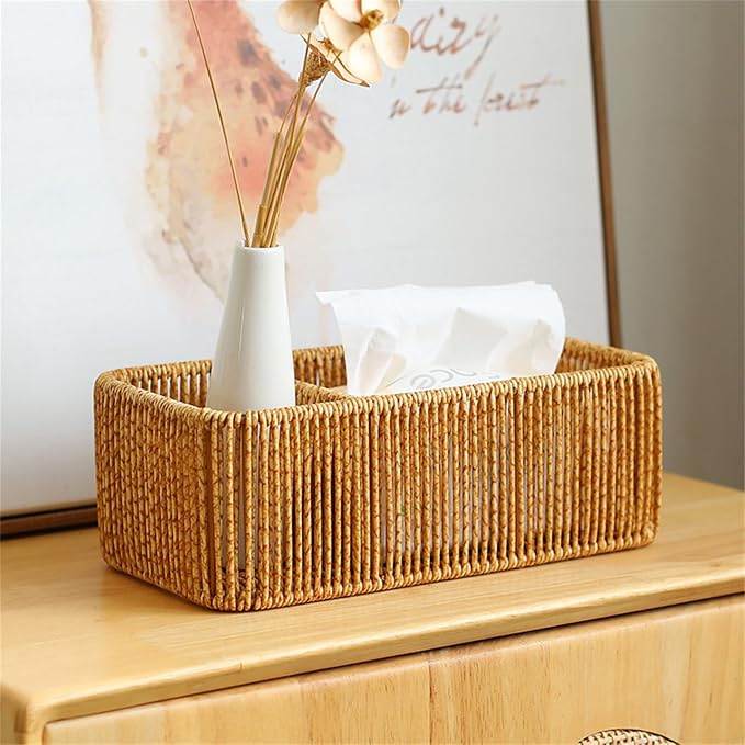 Natural Rattan Tissue Box Organizers - Image 8