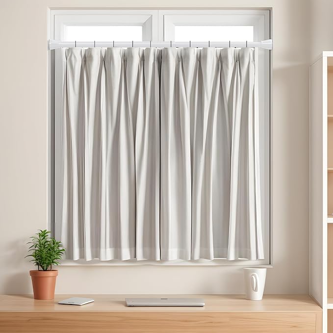 2 Pack Tension Rods 16 to 26 Inch Spring Adjustable Curtain Rods No Drilling - Image 5