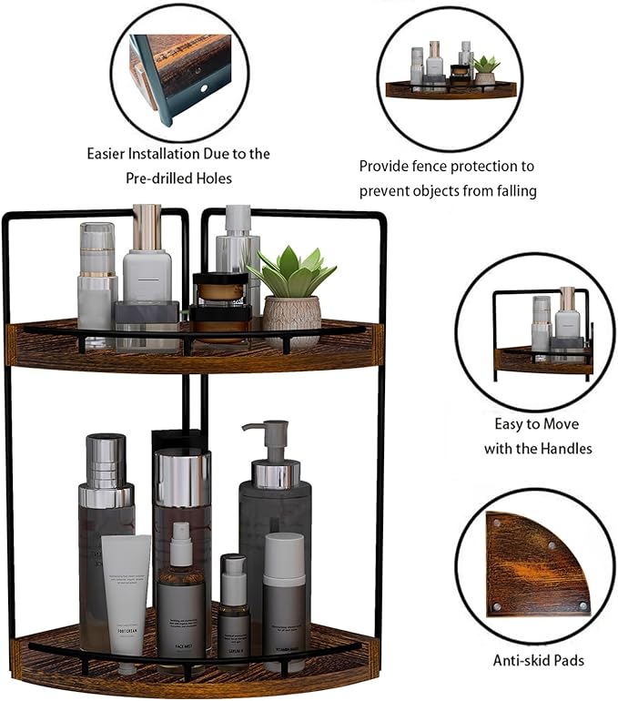 Dorhors Corner Bathroom Counter Organizer, Vanity Countertop Storage Shelf | - Image 4