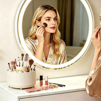 360°Rotating Makeup Brush Holder Organizer, Spinning Skincare Storage Carousel - Image 3