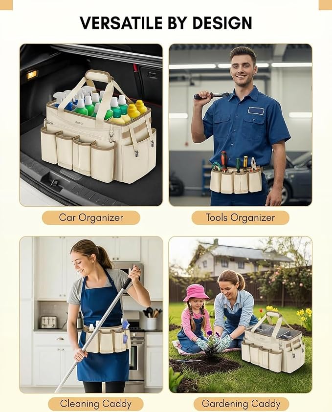 Ytonet Cleaning Caddy Bag with Detachable Apron, Extra Large Cleaning Supplies - Image 7